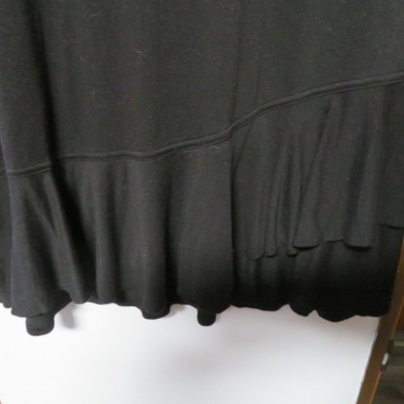 Long Black Tank Top w/ ruffles (like) on bottom - Picture 2 of 3